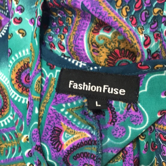 Fun Flowy Soft Silky Racerback assymetric paisley tank top Large summer beach - Picture 5 of 9